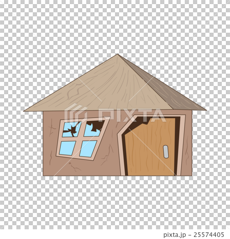 Old destroyed house icon, cartoon style - Stock Illustration [25574405 ...