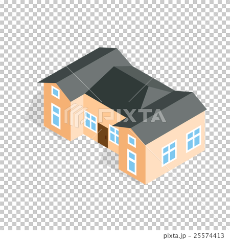 House with two outbuildings icon 25574413