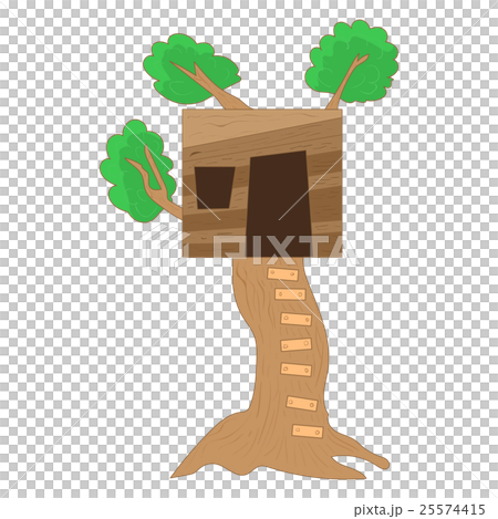 Small tree house icon, cartoon style 25574415