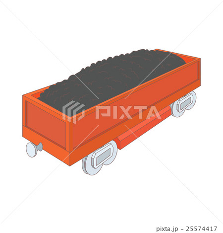 Wagon with coal icon, cartoon style 25574417