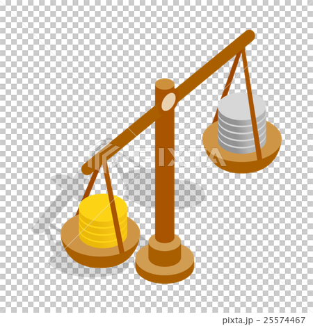 Scales with coins icon, isometric 3d style 25574467
