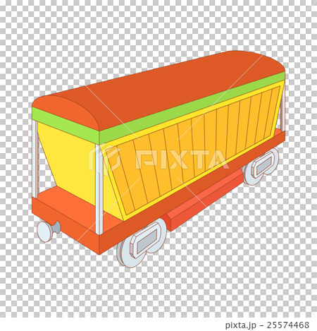 Covered freight wagon icon, cartoon style Covered freight wagon icon, cartoon style 25574468