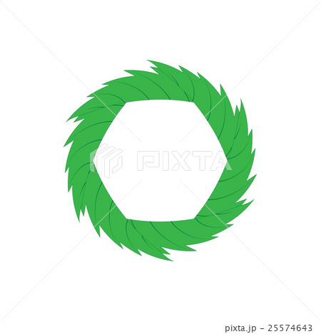Green abstract circle icon, cartoon style 25574643