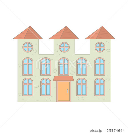 Two storey house with arched windows icon 25574644