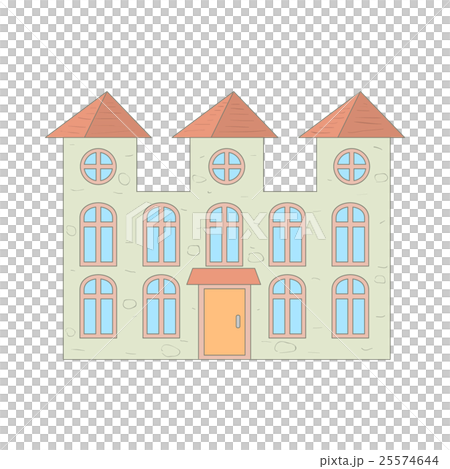 Two storey house with arched windows icon 25574644