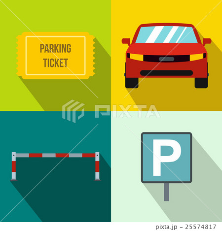 Parking banners set, flat style 25574817