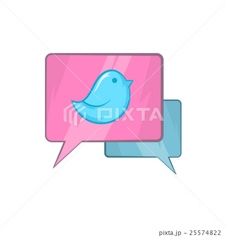 Bird on a speech bubble icon, cartoon style 25574822