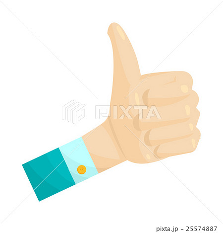 Thumb up gesture icon, cartoon style 25574887