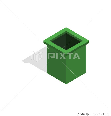 Green trash bin icon, isometric 3d style 25575102