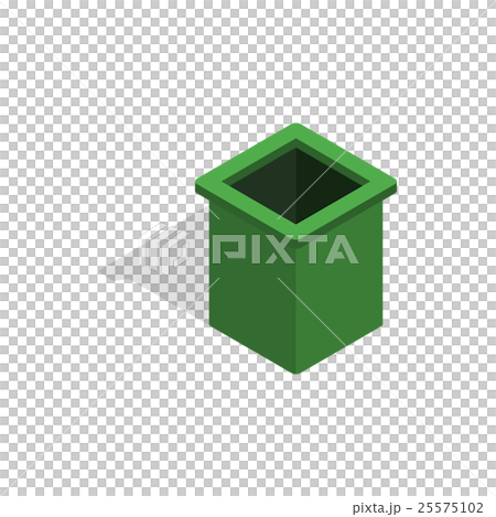 Green trash bin icon, isometric 3d style 25575102