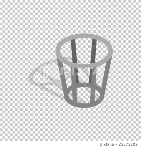Metal trash basket icon, isometric 3d style 25575109