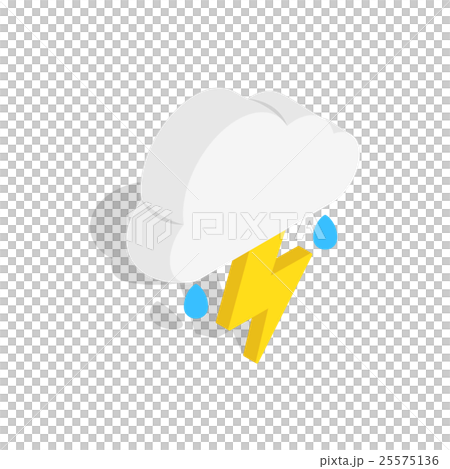 White cloud with lightning and rain drops icon White cloud with lightning and rain drops icon 25575136
