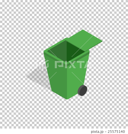 Open green garbage container icon Open green garbage container icon 25575140