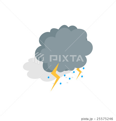 Cloud, lightning and hail icon, isometric 3d style 25575246