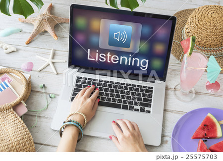 Digital Music Streaming Multimedia Entertainment Online Concept Digital Music Streaming Multimedia Entertainment Online Concept 25575703