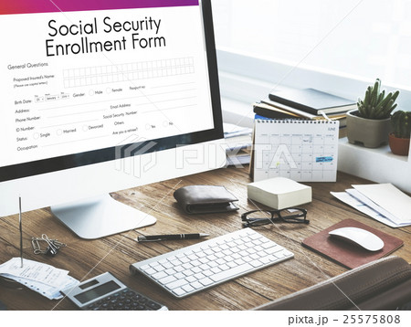 Social Security Enrollment Form Concept Social Security Enrollment Form Concept 25575808