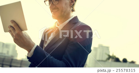 Businessman Working Connecting Tablet Concept Businessman Working Connecting Tablet Concept 25578315
