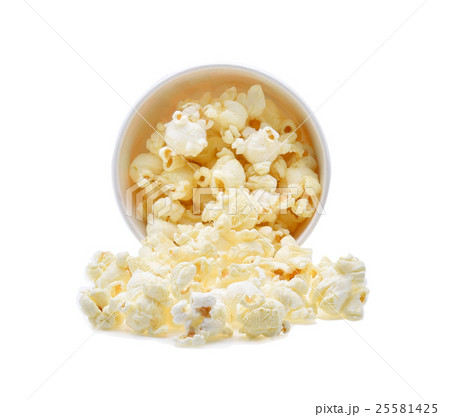 Popcorn isolated on the white background Popcorn isolated on the white background 25581425