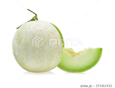 Ripe cantaloupe melon on white 25581432