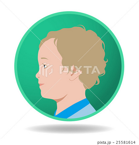 子供の横顔アイコンのイラスト素材