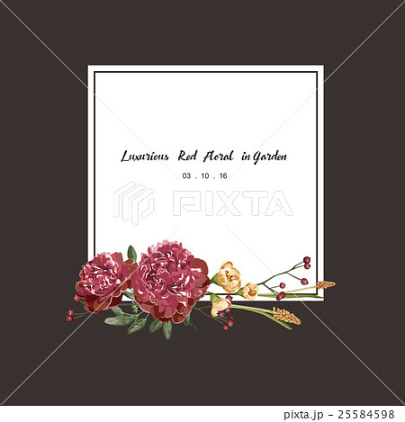 Luxurious red bouquet floral invitation card Luxurious red bouquet floral invitation card 25584598