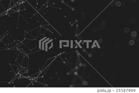 Abstract polygonal space low poly dark background 25587909