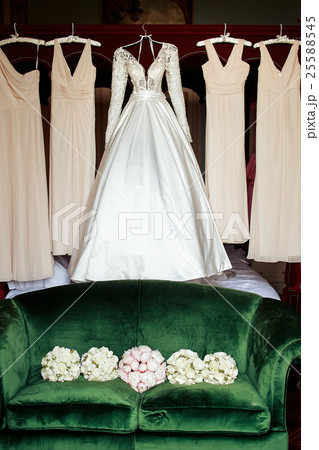 Dresses for bride and bridesmaids hang Dresses for bride and bridesmaids hang 25588545
