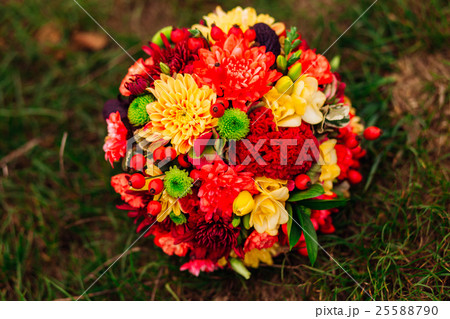Wedding bouquet made of red, yellow  25588790