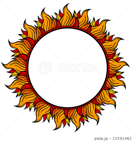 ring of fire circular frame isolated on white 25591462