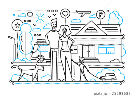 Family Life - line design composition Family Life - line design composition 25593682
