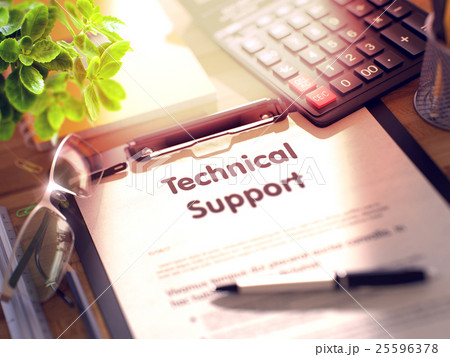 Clipboard with Technical Support. 3D. Clipboard with Technical Support. 3D. 25596378