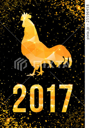 Happy 2017 Chinese New Year card. Vector poster of Happy 2017 Chinese New Year card. Vector poster of 25596458