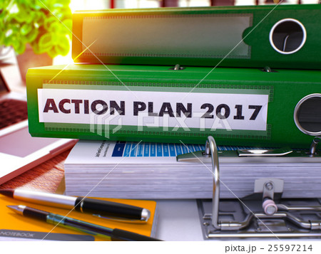 Green Office Folder with Inscription Action Plan 25597214