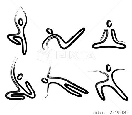 yoga set of brush symbols. 25599849