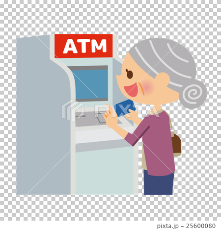 ATMを使うシニア女性 ATMを使うシニア女性 25600080