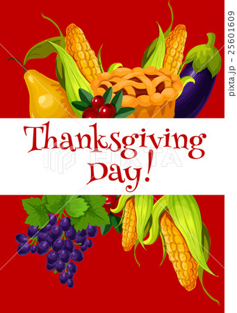 Thanksgiving Day meal abundance greeting banner 25601609