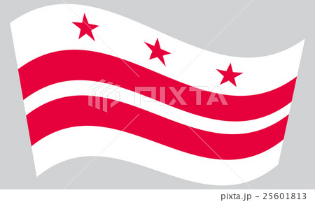 Flag of Washington, D.C. waving on gray background 25601813