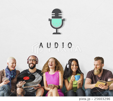 Microphone Audio Podcast Broadcast Media Graphic Concept 25603296