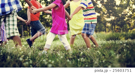 Child Friends Boys Girls Playful Nature Cheerful Concept Child Friends Boys Girls Playful Nature Cheerful Concept 25603751