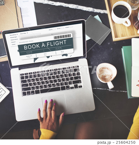 Booking Ticket Online Flight Travel Concept 25604250