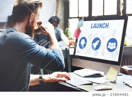 Start Up Business Rocket Ship Graphic Concept 25604481
