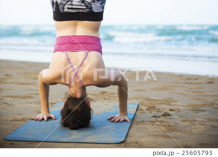 Yoga Exercise Stretching Meditation Concentration Summer Concept 25605793