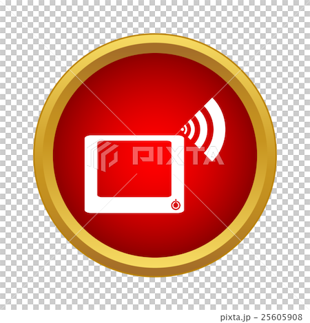 Computer monitor and wi fi sign icon, simple style 25605908