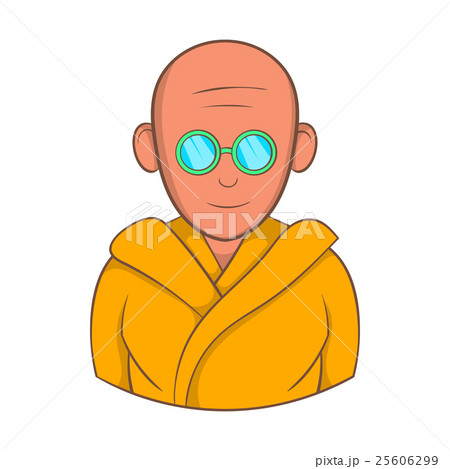 Indian monk in sunglasses icon, cartoon style 25606299