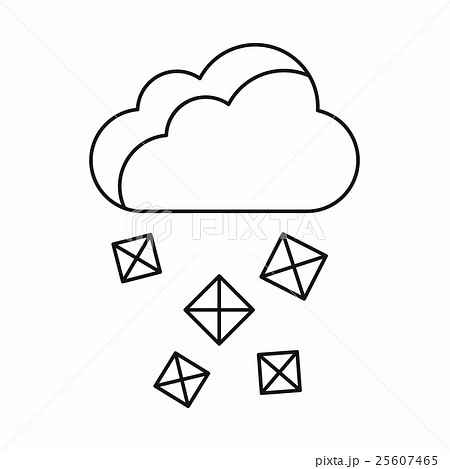 Cloud and hail icon, outline style Cloud and hail icon, outline style 25607465