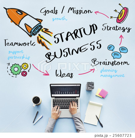 Start Up Business Rocket Ship Graphic Concept 25607723