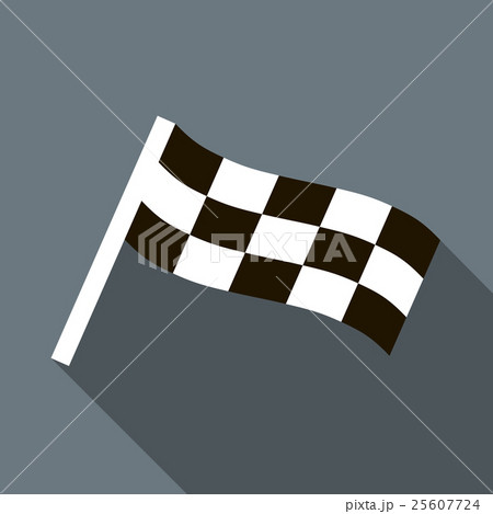 Chequered flag motor icon in flat style Chequered flag motor icon in flat style 25607724