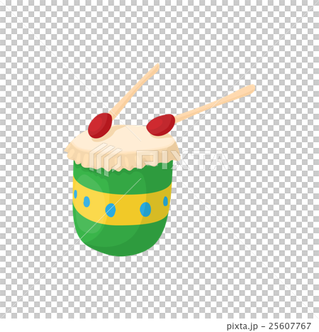 Brazilian drum icon, cartoon style 25607767