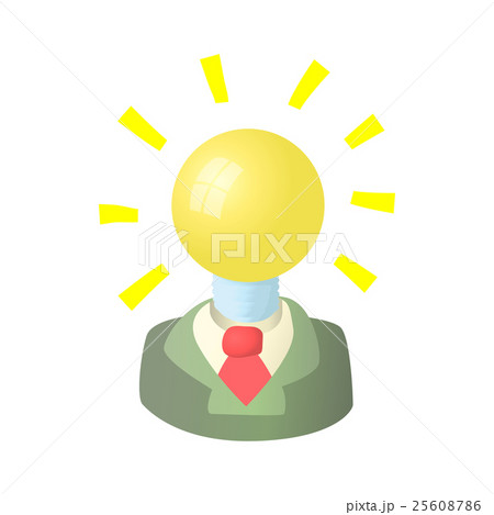 Businessman with light bulb head icon 25608786