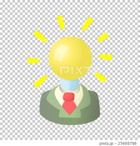Businessman with light bulb head icon 25608786